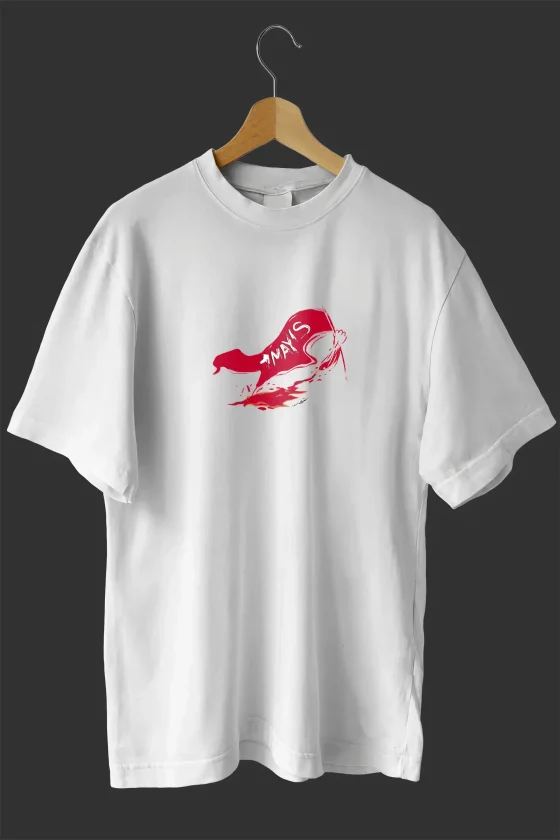1 Mayıs Emekçiler Günü Baskılı Oversize Bisiklet Yaka T-shirt