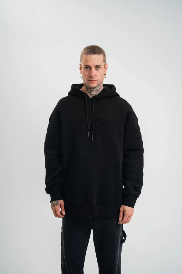Double Oversize Kapşonlu Nakışlı SweatShirt