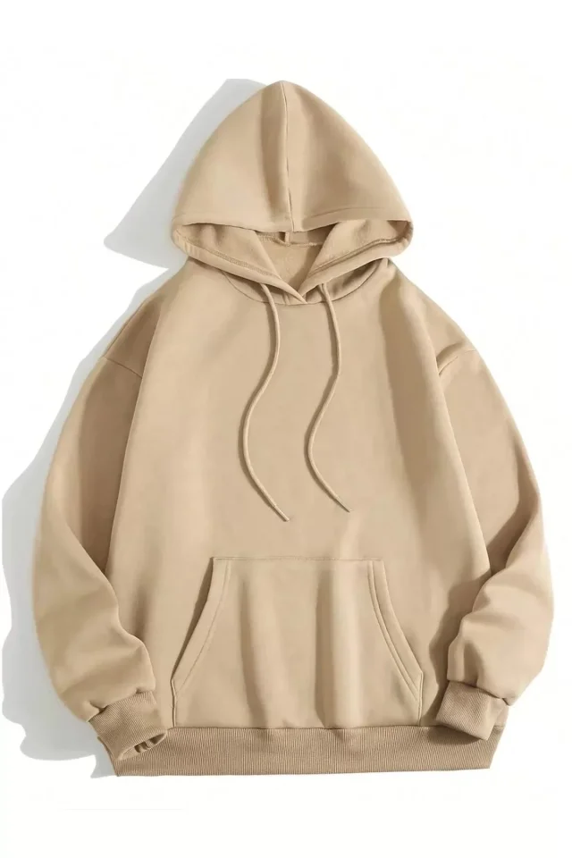 Erkek Düz Kapüşonlu Sweat