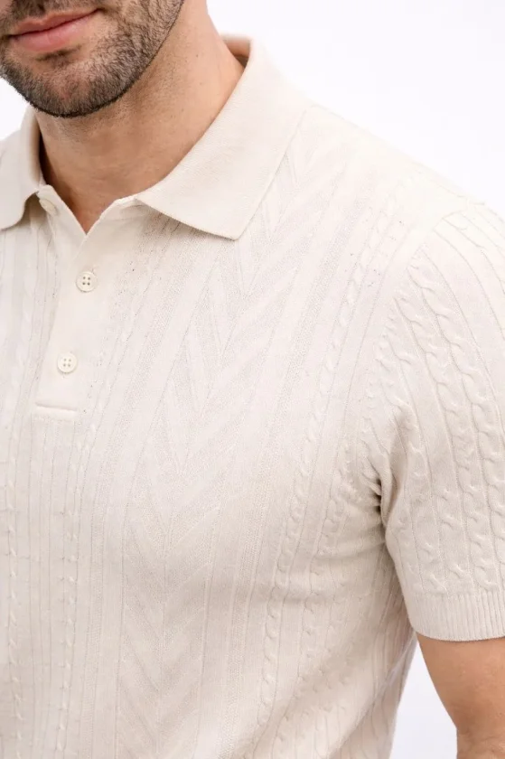 Erkek Yazlık Triko Tişört Kısa Kol Polo Yaka Düğmeli T-Shirt