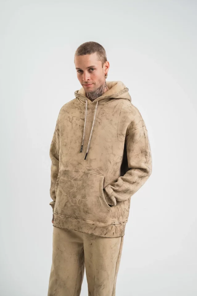 Unisex Double Oversize Kapşonlu Yıkamalı SweatShirt